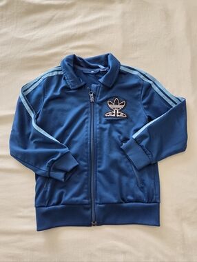 Adidas Kids Blue Track Jacket with Tiger Aplique On Back 4T